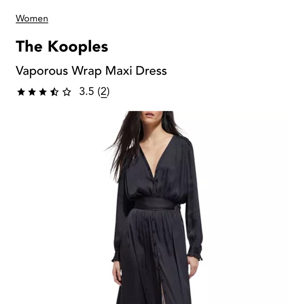 The Kooples Black Vaporous Wrap Dress